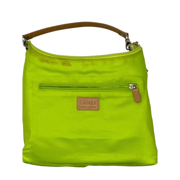 Ralph Lauren Womens Green Yellow Plaid Summer Shoulder Bag With Leather Strap - Picture 16 of 16